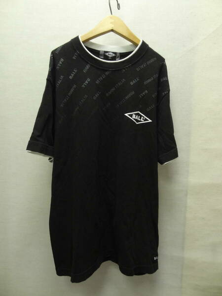 全国送料無料 ボール BALL メンズ 黒色 半袖 綿100%素材 Tシャツ Mサイズ