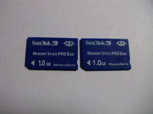 2枚セット　1GB　SanDisk　メモリースティックプロデュオ　フォーマット済み　メモリーカード　MEMORY STICK PRO DUO