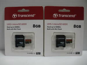 2枚セット　未使用・未開封品　8GB　Transcend microSDHCカード　microSDカード　メモリーカード