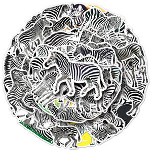 シマウマ　縞馬　斑馬　動物　野生動物　アフリカ大陸　動物園　シール　ステッカー50枚Y