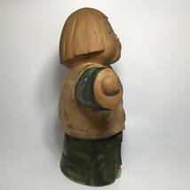 AZ0054☆　陶器のおかっぱの女の子　大きい　陶器の人形　アンティーク　工芸品　民芸品　骨董品_画像4