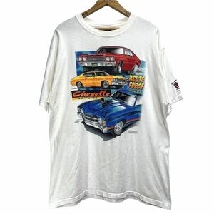 ■ 90s 90年代 ビンテージ FRUIT OF THE LOOM MUSCLE CAR MUSEUM Chevrolet Chevelle BRUTE FORCE Tシャツ サイズXL 古着 シボレー 車 ■