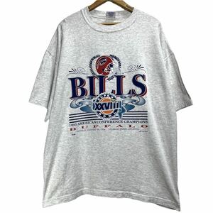 ■ 90s 90年代 USA製 ビンテージ TRENCH NFL Buffalo Bills 1993 AMERICAN CONFERENCE CHAMPIONS SUPER BOWL Tシャツ XL アメフト ビルズ■