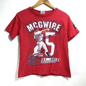 ■ 子供用 90s 90年代 USA製 ビンテージ STARTER MLB St. Louis Cardinals #25 MCGWIRE プリント シングルステッチ Tシャツ 6-8 アメカジ■