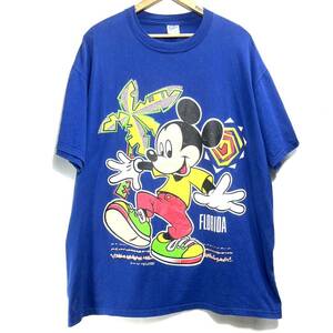 ■ USA製 ビンテージ Velva Sheen Disney Mickey FROLIDA Tシャツ サイズXL ブルー 青 古着 ディズニー ミッキー フロリダ アメカジ ■