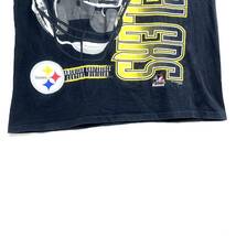 ■ 90s 90年代 ビンテージ Riddell 1998 NFL Pittsburgh Steelers シングルステッチ Tシャツ ブラック 黒 古着 スティーラーズ アメフト ■_画像5