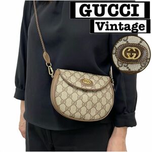 【未使用】OLD GUCCI GGスプリーム　ミニ　ショルダーバック