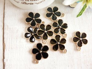  charm . flower black flower 8 piece handicrafts parts handmade materials #2932