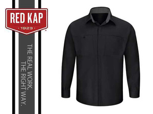 REDKAP(レッドキャップ)パフォーマンスプラスショップシャツ,長袖,ブラック/チャコール,SY32,サイズM