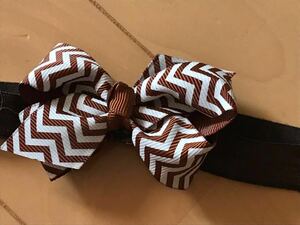  baby head band * stripe ribbon * chocolate Brown * head accessory * hair band * Kids * girl * hair accessory * tea color *