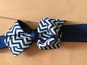  stylish * baby head band * stripe ribbon * navy * head accessory * hair band * Kids * hair accessory * girl * dark blue *. call * presentation 