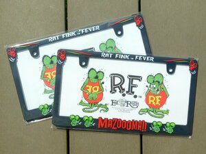 ◆送料無料◆【Rat Fink・ラットフィンク】※《ライセンスプレートフレーム／２枚セット》　MOONEYES　新基準対応ナンバーフレーム