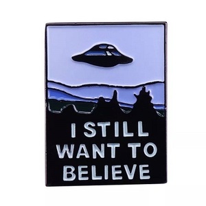 ■新品ピンバッジ■Xファイル I STILL WANT TO BELIEVE UFO X-FILES 海外ドラマ/SF/ピンバッチ