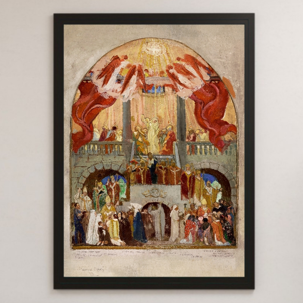 Maurice Denis Church of the Holy Spirit Painting Art Glossy Poster A3 Bar Cafe Classic Interior Religious Painting Impressionism Christianity Bible Fashionable, residence, interior, others