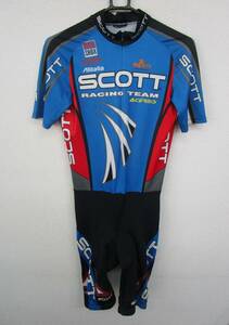 W.23.G.12 CIJ * postage 210 jpy fixed amount * cycling wear One-piece SCOTT RACING TEAM XS corresponding blue * black other USED *