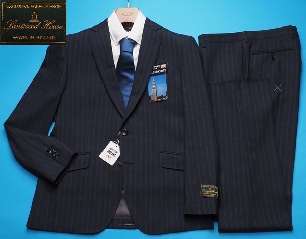 SALE/76%OFF】 激安80%OFF新品 ヒッキーフリーマン × ロロピアーナ 春夏 スーツ 定価401,500円 税込 サイズAB6 XL 黒タグ ハンドメイドTOS382 ヒッキーフリーマン メンズ スーツ ネイビー 紺 シャドー ストライプ 軽量 日本製 BB