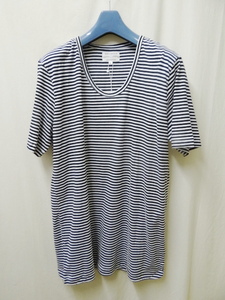 PYJAMA CLOTHING ピジャマクロージング　新品未使用　Uネックボーダー　WHITE/BLACK Lサイズ