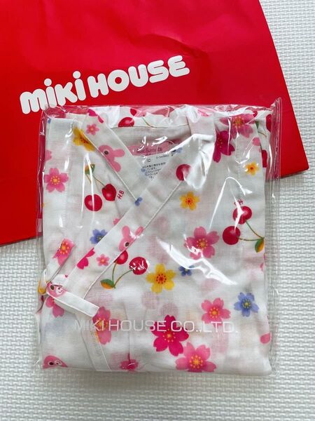 HOT BISCUITS MIKIHOUSE ミキハウス 甚平 さくら柄 S(60-70)