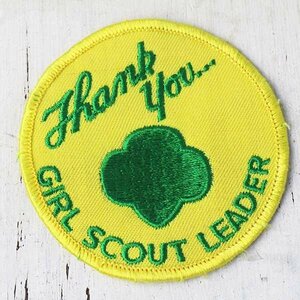 ★Thank you GIRL SCOUTS LEADER ガールスカウト パッチ★ワッペン ビンテージ オールド ロゴ キャンプ BSA ボーイスカウト