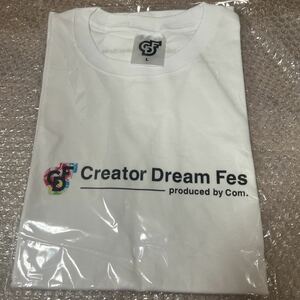  com dot CDF Creator*s T-shirt L size white official goods .................YouTuber Tokyo Dome new goods white 