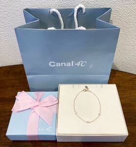  new goods regular goods canal4*C kana ruyondosi- present bracele pink sapphire silver box paper bag ribbon wrapping gift 