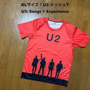 XLサイズ！U2 古着半袖Tシャツ メッシュ素材 バンドTロックT U2: Songs + Experience