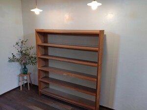 0726-2 old office work place . is used ...la one material . structure ... large 6 step bookcase height approximately 171cm width approximately 154cm depth approximately 24cm