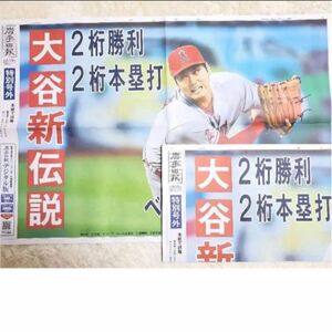 大谷翔平　岩手日報　号外　2枚セット　新聞