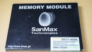 【クアッドチャンネルキット・DDR3-1600・8GB×4枚＝32GBキット】SanMax SMD-32G28NP-16K-Q