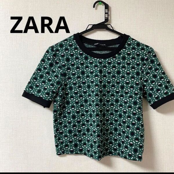 美品 ザラ ZARA 幾何学ニット 半袖 M