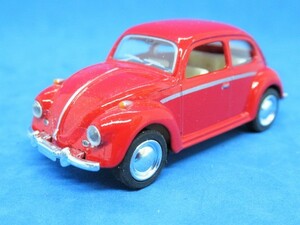 Volkswagen ビートル Type1 1／64 ダイキャストプルバックミニカー 赤★送料無料★