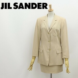 ◆JIL SANDER+ ジルサンダー 3釦 ジャケット＆ミニスカート スーツ セットアップ ライトベージュ 34