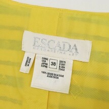 美品◆ESCADA エスカーダ シルク100％ チェック×花柄 ジレ ベスト イエロー 38_画像5