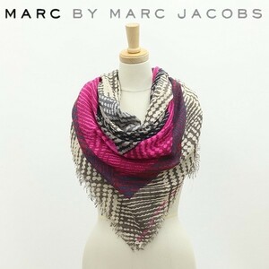 ◆MARC BY MARC JACOBS マークバイマークジェイコブス 総柄 薄手 大判 ストール