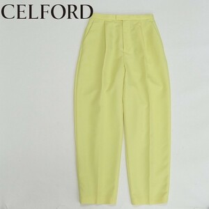 *CELFORD cell Ford tuck tapered color pants yellow 36