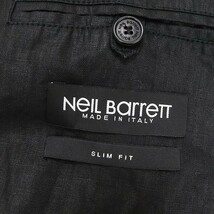 ◆NeIL Barrett ニールバレット SLIM FIT リネン100％ 2釦 ジャケット 黒 ブラック 46_画像5