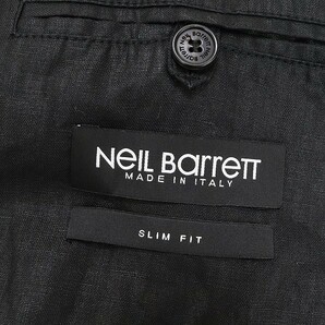 ◆NeIL Barrett ニールバレット SLIM FIT リネン100％ 2釦 ジャケット 黒 ブラック 46の画像5