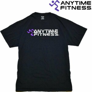 1点物◆エニータイムフィットネス黒プリントTシャツ古着メンズLレディースOKアメカジ90sストリート/スポーツXLファッションブランド558835