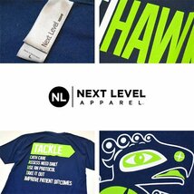 1点物◆CAUTI HAWKS紺バックプリントTシャツ古着メンズL/XLレディースOKアメカジブランド90sストリート/スポーツ/ビッグサイズ中古558899_画像2