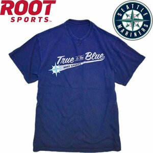 1点物◆MLBシアトルマリナーズ色褪せ紺プリントTシャツ古着メンズMLレディースOKアメカジブランド90sストリート/スポーツ/レトロ野球558895