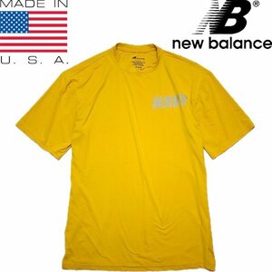 1点物◆USA製アメリカ軍ニューバランス黄ハイテク素材Tシャツ古着メンズMレディースOKアメカジ90sストリート/スポーツ/ミリタリー558907