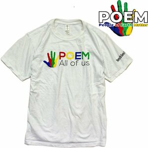 1点物◆USAブランドPOEM白プリントTシャツ古着メンズMレディースOKアメカジ90sストリート/スポーツ白T丸首/中古オーガニック/レトロ559118