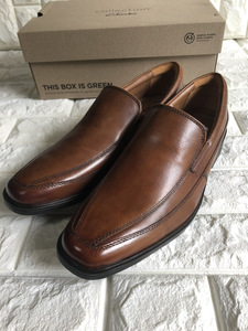 クラークス　ビジネスシューズ　レザーシューズ　TILDEN FREE DARK TAN LEATHER CUIR BRUN FONCE　/（US）10.5M