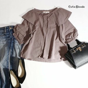  beautiful goods cutie Blond cutie blond stock ) world # spring summer easy shirt cloth short sleeves cut and sewn blouse L.. dark brown 