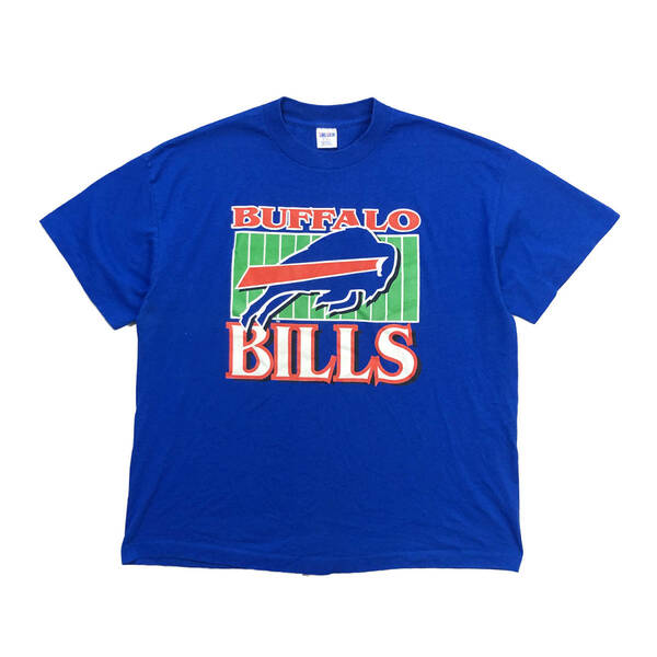 80S USA製 NFL バッファロー ビルズ ヴィンテージ アメフト Tシャツ メンズXL ブルー シングルステッチ バイソン BUFFALO BILLS BA2078
