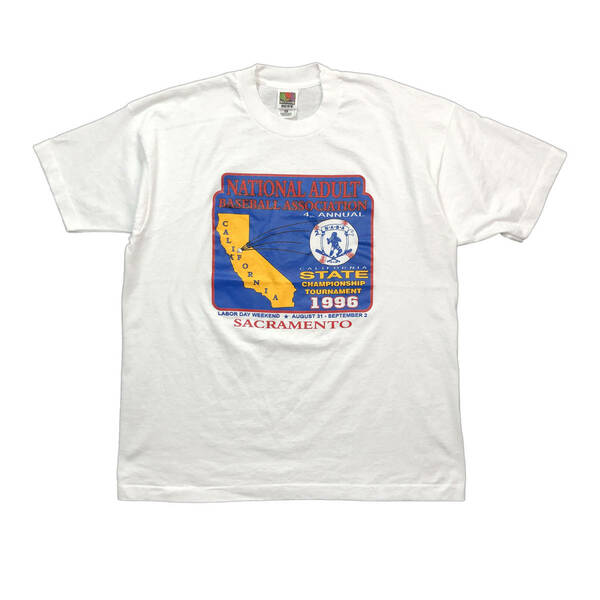 90S NABA カリフォルニア州 1996年 チャンピオンシップ トーナメント オールド ベースボール Tシャツ メンズXL シングルステッチ BA2097