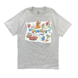 USA 古着 ディズニー アートオブアニメーション キャラクター Tシャツ ライオンキング アリエル カーズ ニモ Disney メンズM BA2109