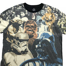 ディズニー スターウォーズ オーバープリント キャラクター Tシャツ メンズL 映画 STAR WARS Disney ダースベイダー USA 古着 BA2210_画像3