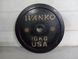 ▽ IVANKO ダンベルプレート 10㎏ ④ / ラバープレート イヴァンコ 穴径50mm プレート トレーニング ジム 