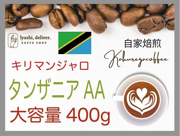 自家焙煎珈琲 タンザニア AA 400g 珈琲 大容量 キリマンジャロ